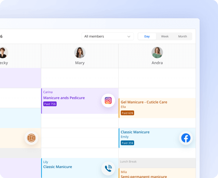 appointment app for nail salon - manage appointments from all sources