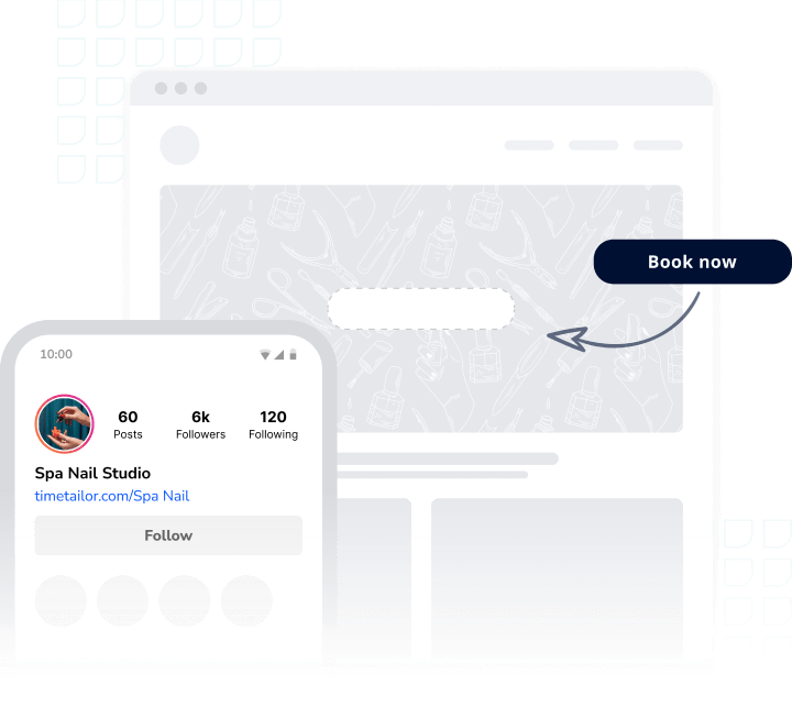 nail salon appointment booking software - web & IG