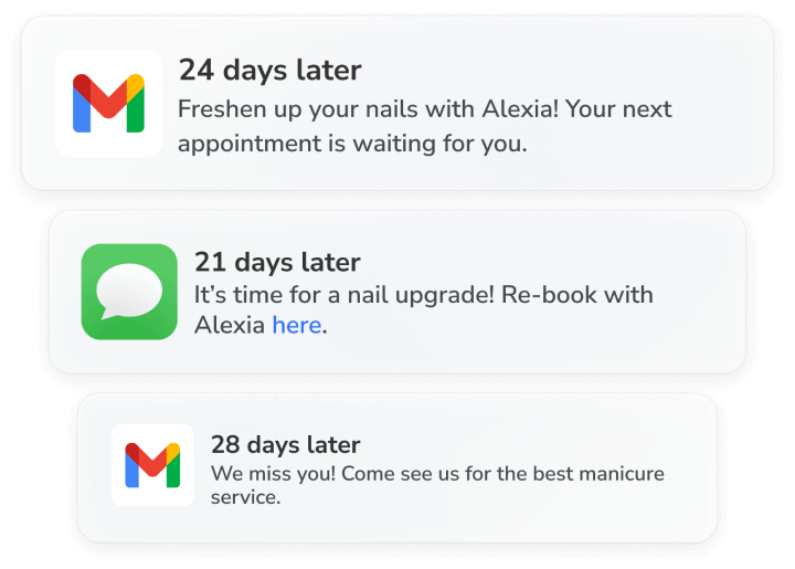 nail tech appointment app - auto-reminders for clients