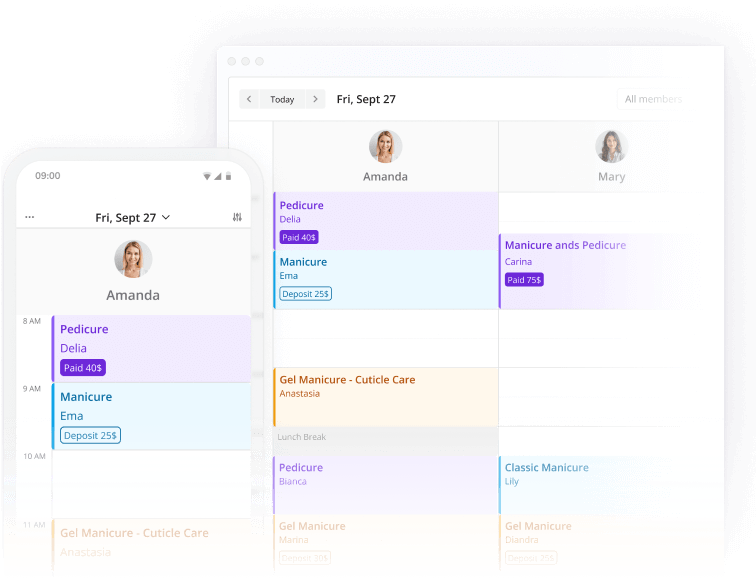 nail salon appointment booking software on your smartphone