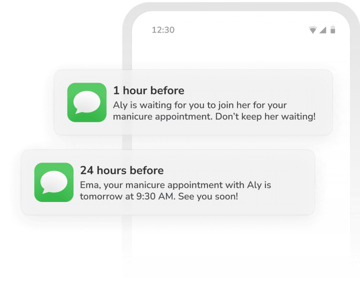 booking system for nail salon - automatic reminders