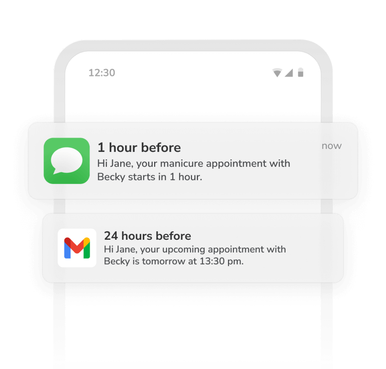 nail salon appointment app reminders