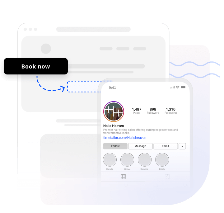 nail salon appointment software social media integration