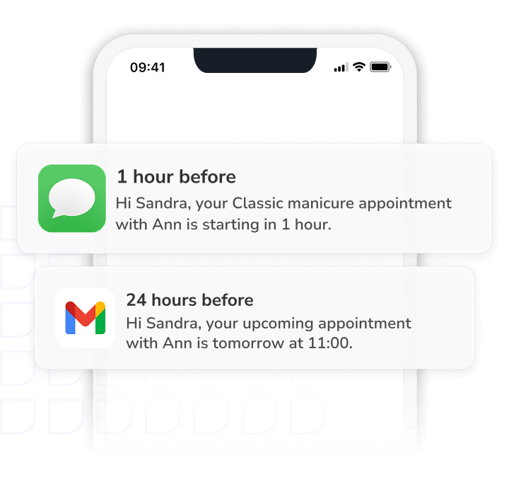 nail salon scheduling software reminders