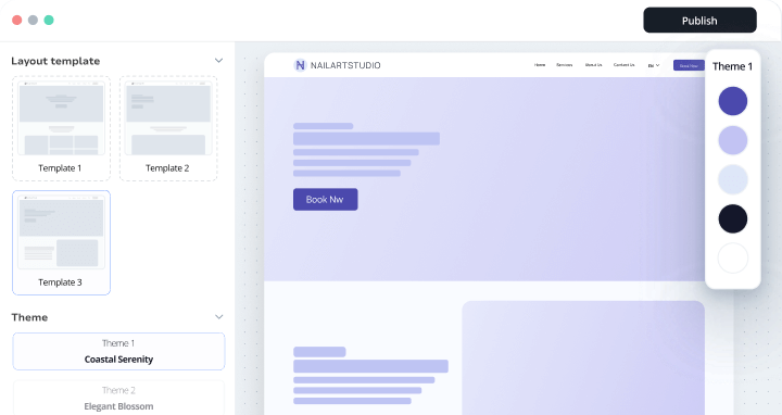 nail salon website examples