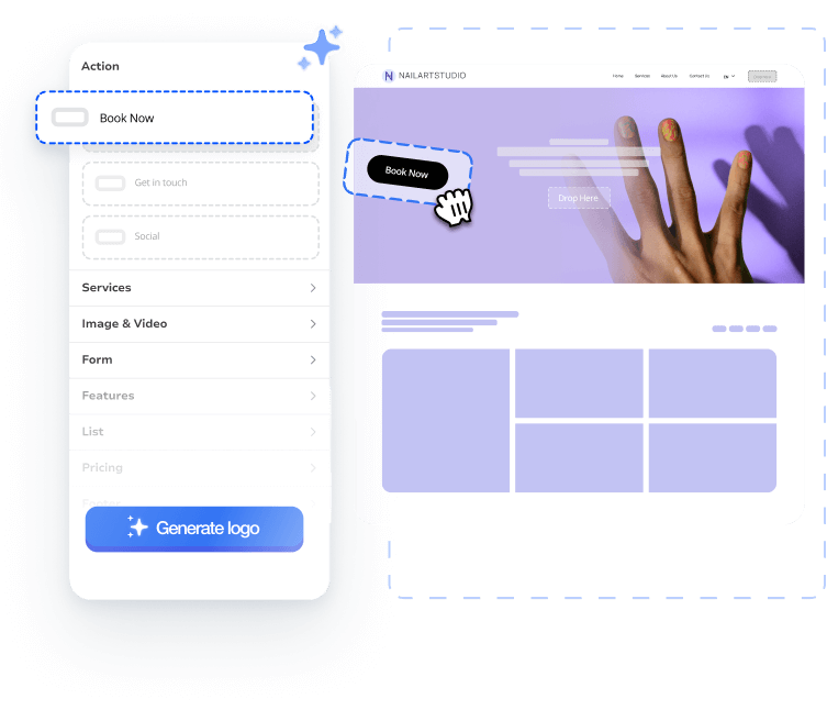 nail salon website ideas