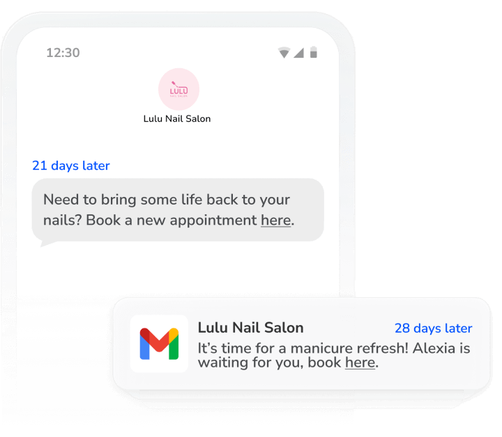 nail salon point of sale - SMS & Email reminders