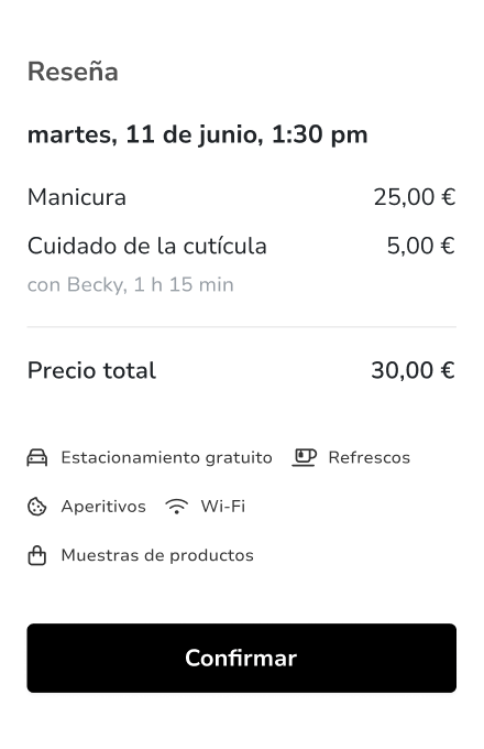 software de salón de uñas para reservas autónomas