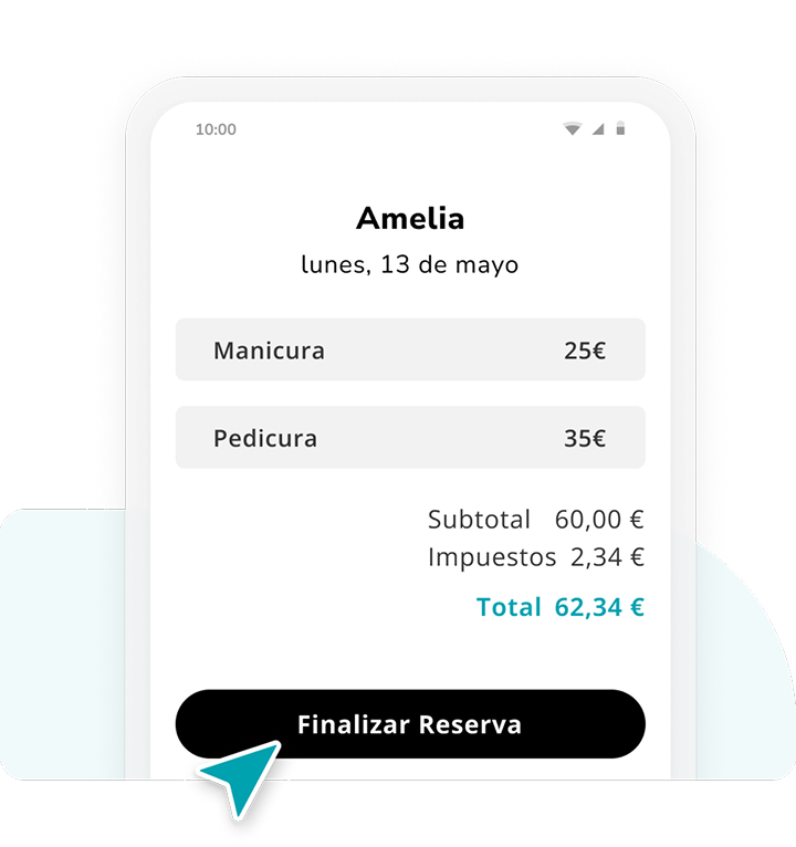 app de salón de uñas pos checkout