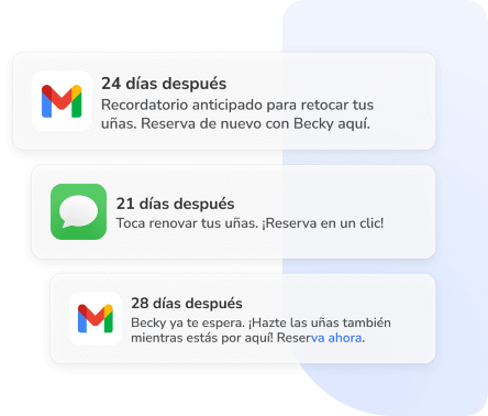 recordatorios automáticos del salón de uñas